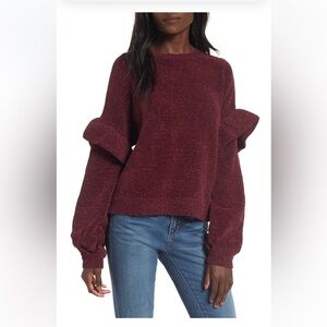 BP. Ruffle Chenille Sweater